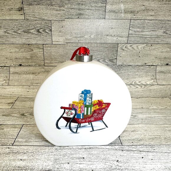 Brand NIB temptations by tara Ceramic Christmas Ornament Candy Cane Dip Recipe - Picture 2 of 3